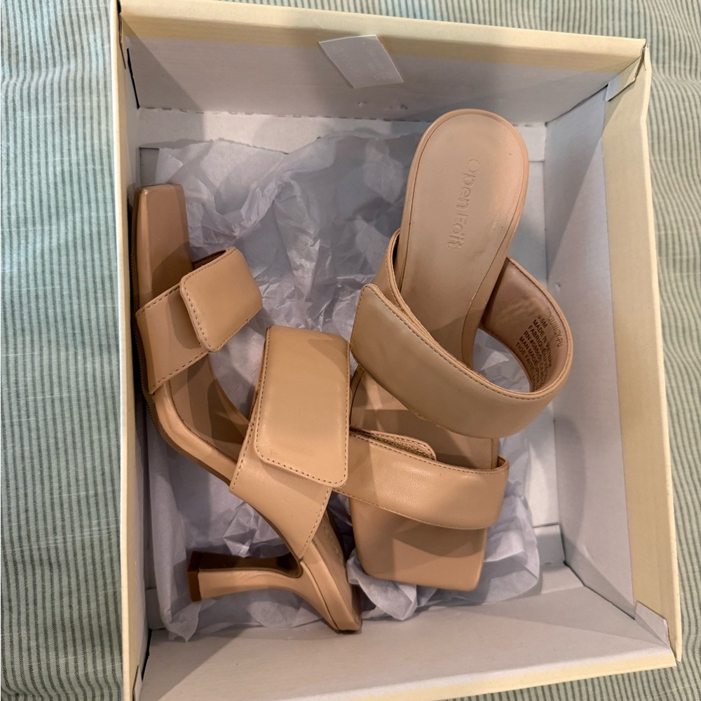 Chic Beige Strap Heels
